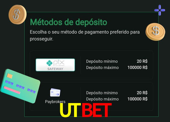 O cassino UTBET oferece uma grande variedade de métodos de pagamento